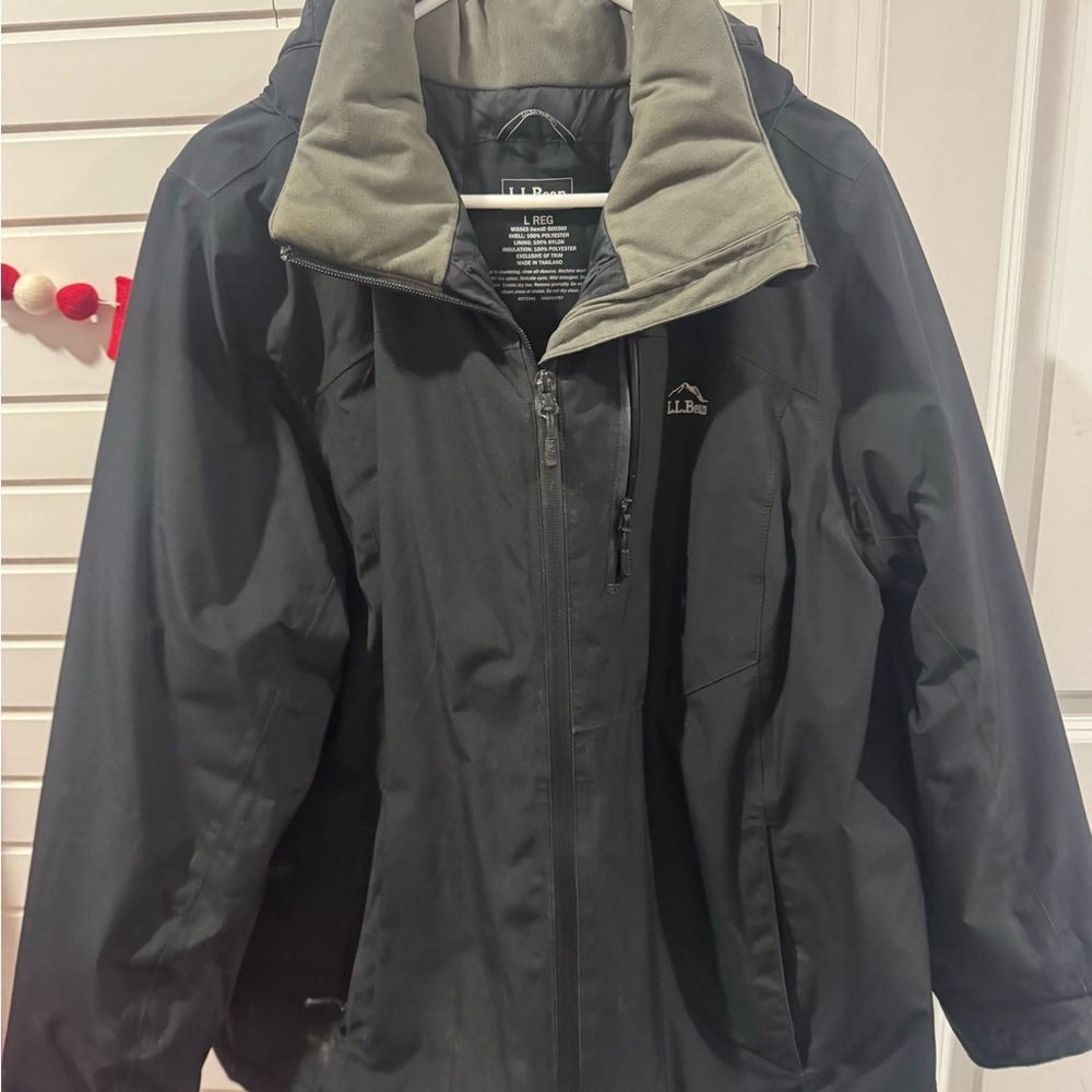 L.L. Bean Black jacket with hood